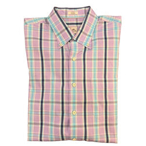Peter Millar Shirt Men Large Plaid Colorful Seaside Finish Preppy Button Up